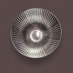 Creative Round Hammered Metal Bowl in Oxidized Silver NEW